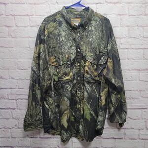Remington Mossy Oak Breakup‎ Long Sleeve Camo Shirt Sz 2X Vented Hunting Outdoor